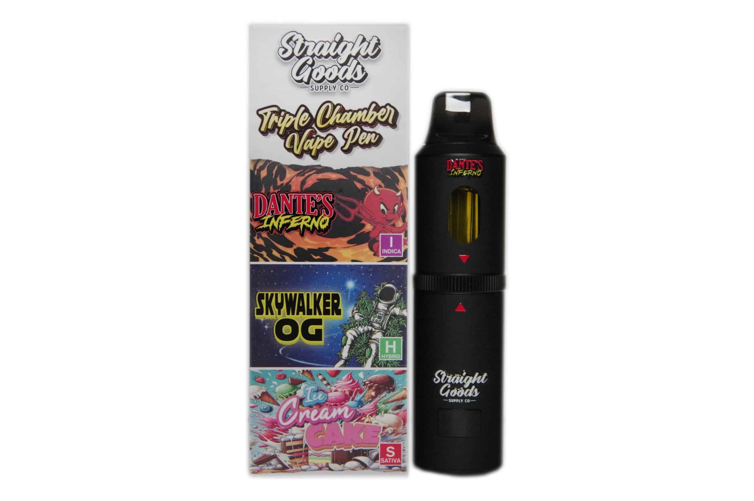 Triple Chamber Vape - Dante’s Inferno + Skywalker OG + Ice Cream Cake (9 Grams) - Buds-goods Triple Chamber Vape - Dante’s Inferno + Skywalker OG + Ice Cream Cake (9 Grams)