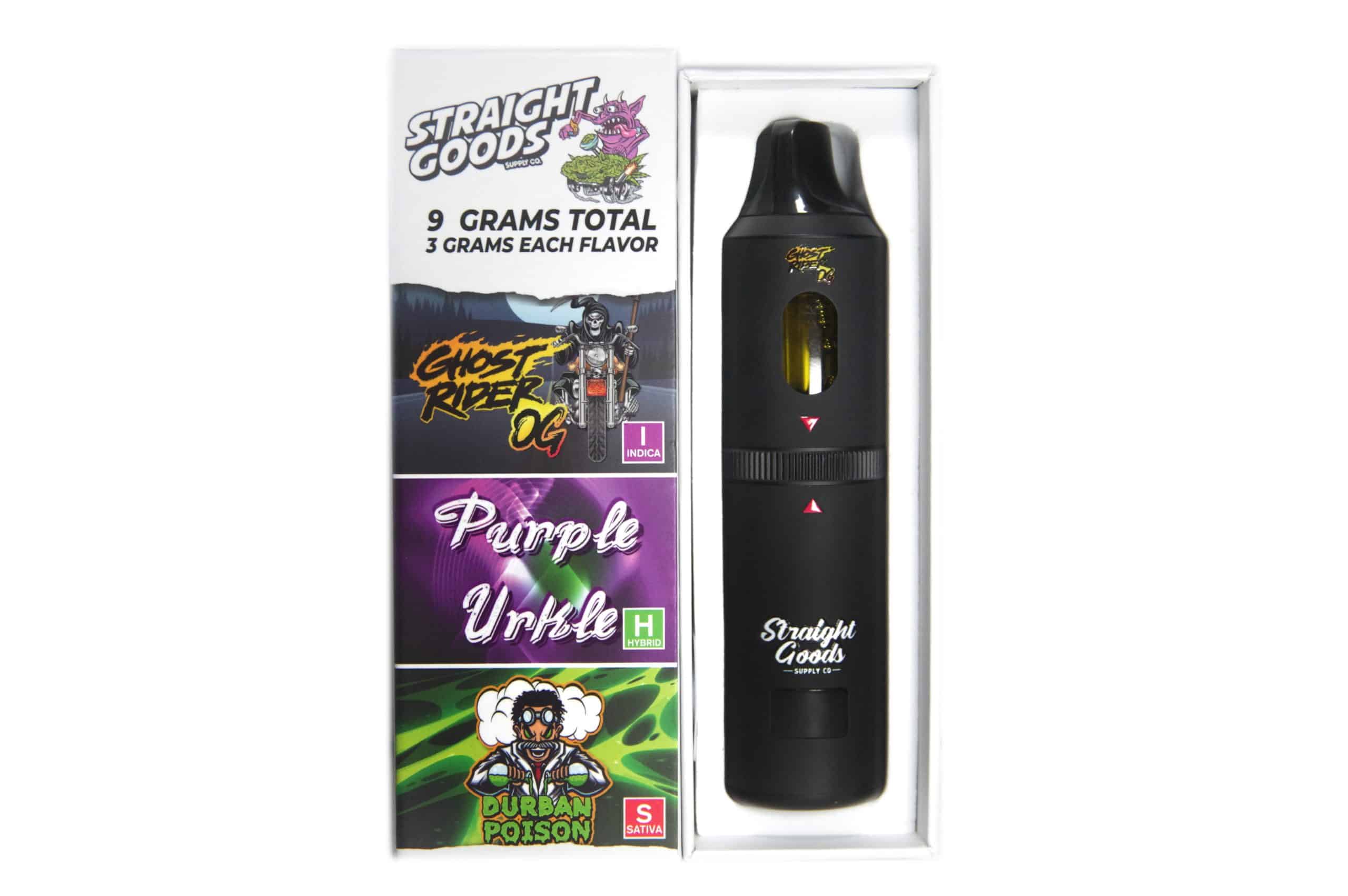 Triple Chamber Vape - Ghost Rider OG + Purple Urkle + Durban Poison (9 Grams) - Buds-goods Triple Chamber Vape - Ghost Rider OG + Purple Urkle + Durban Poison (9 Grams)